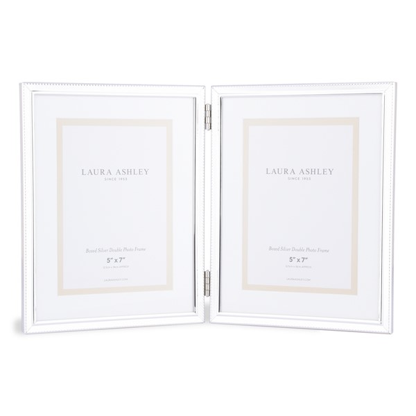 (image for) Boxed Double Photo Frame Polished Silver 5" x 7"